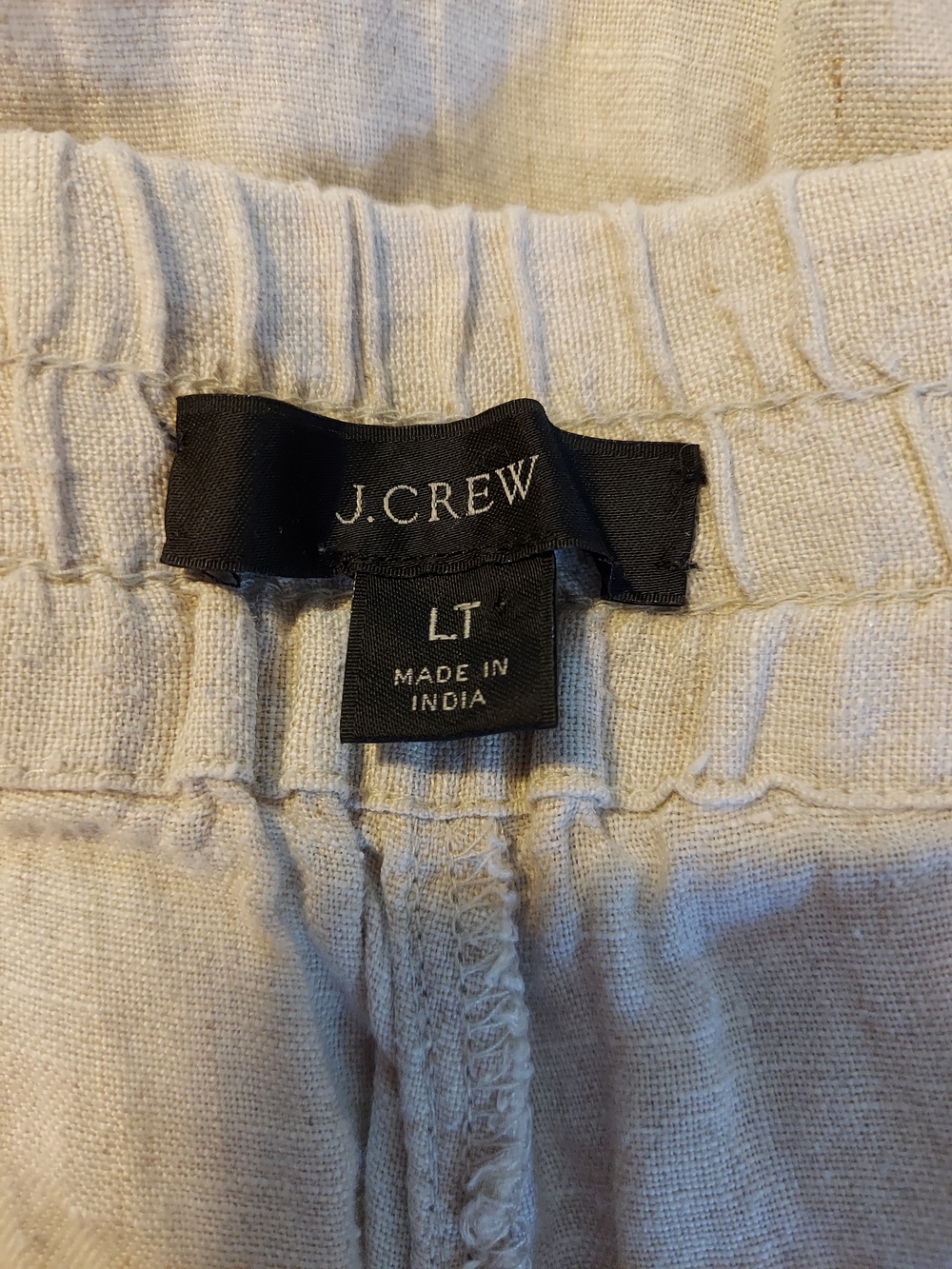 J.Crew Linen Drawstring Seaside Wide Leg Linen Pants Beige Large Tall - Picture 3 of 9